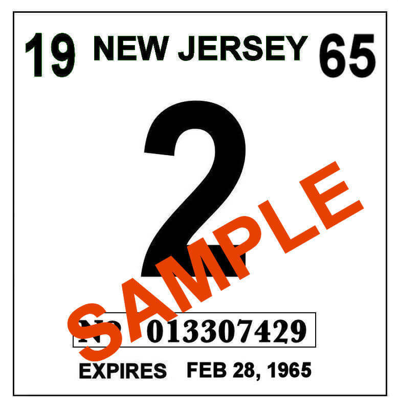 Modal Additional Images for 1965 New Jersey INSPECTION Sticker